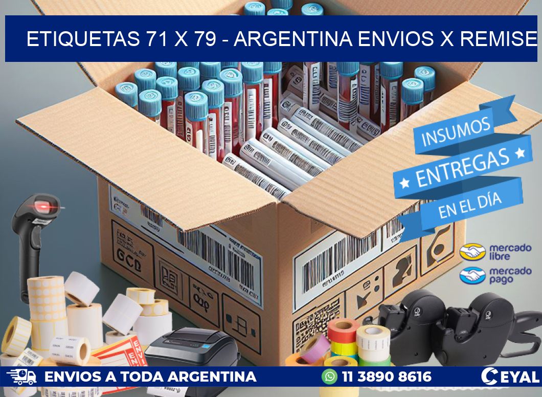 ETIQUETAS 71 x 79 - ARGENTINA ENVIOS X REMISE