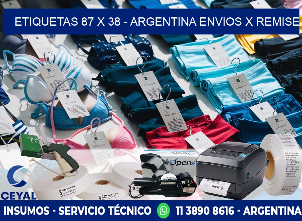 ETIQUETAS 87 x 38 - ARGENTINA ENVIOS X REMISE