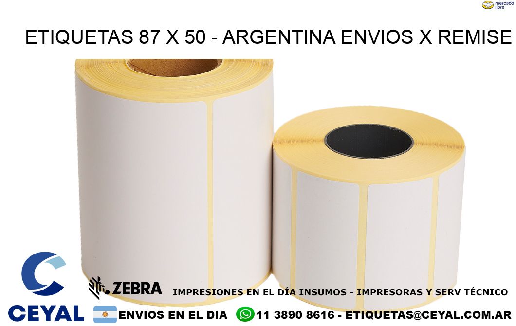 ETIQUETAS 87 x 50 – ARGENTINA ENVIOS X REMISE