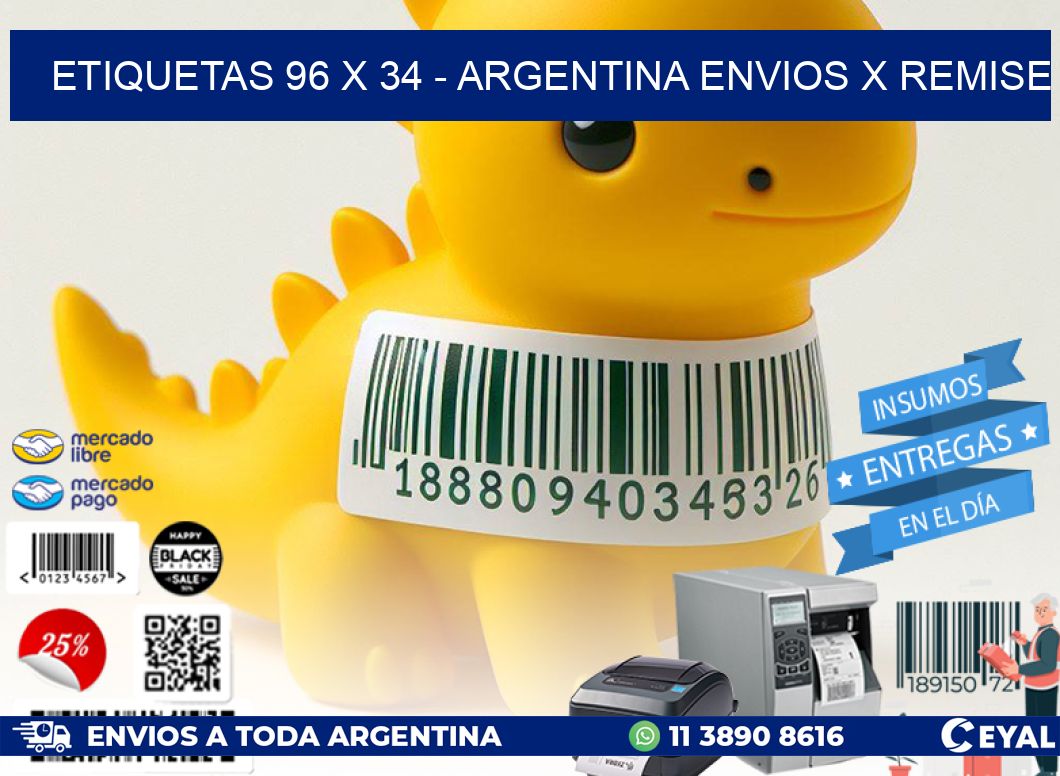 ETIQUETAS 96 x 34 - ARGENTINA ENVIOS X REMISE