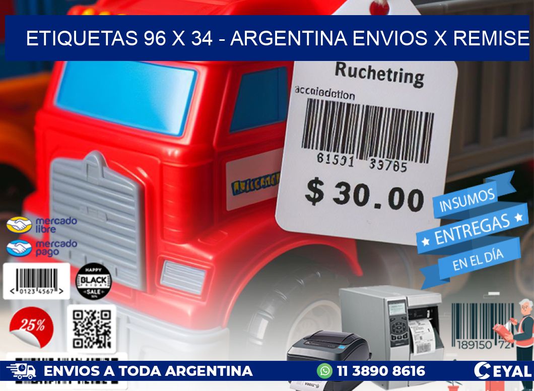 ETIQUETAS 96 x 34 – ARGENTINA ENVIOS X REMISE