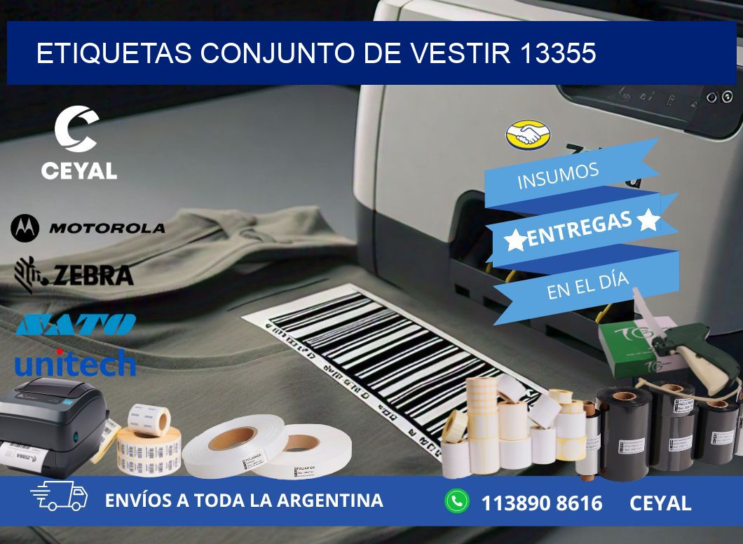 ETIQUETAS CONJUNTO DE VESTIR 13355