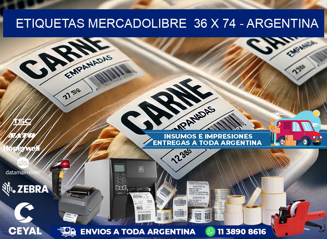 ETIQUETAS MERCADOLIBRE  36 x 74 - ARGENTINA