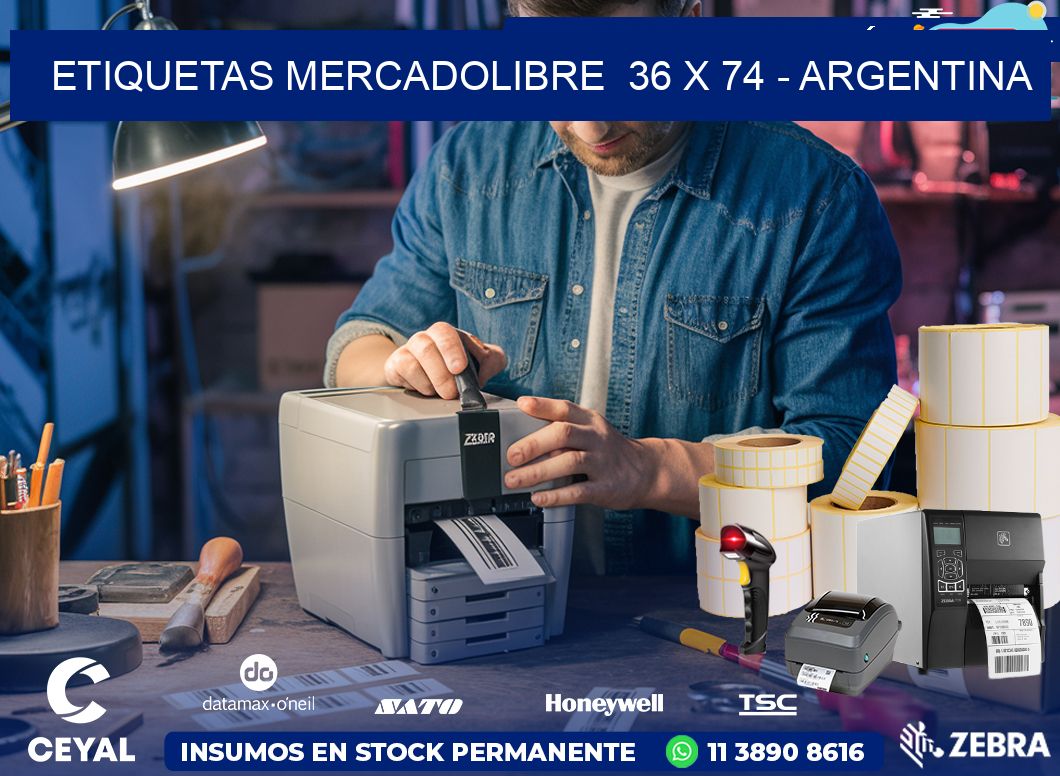 ETIQUETAS MERCADOLIBRE  36 x 74 - ARGENTINA