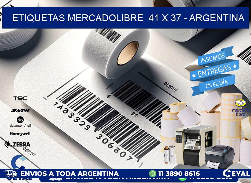 ETIQUETAS MERCADOLIBRE  41 x 37 - ARGENTINA