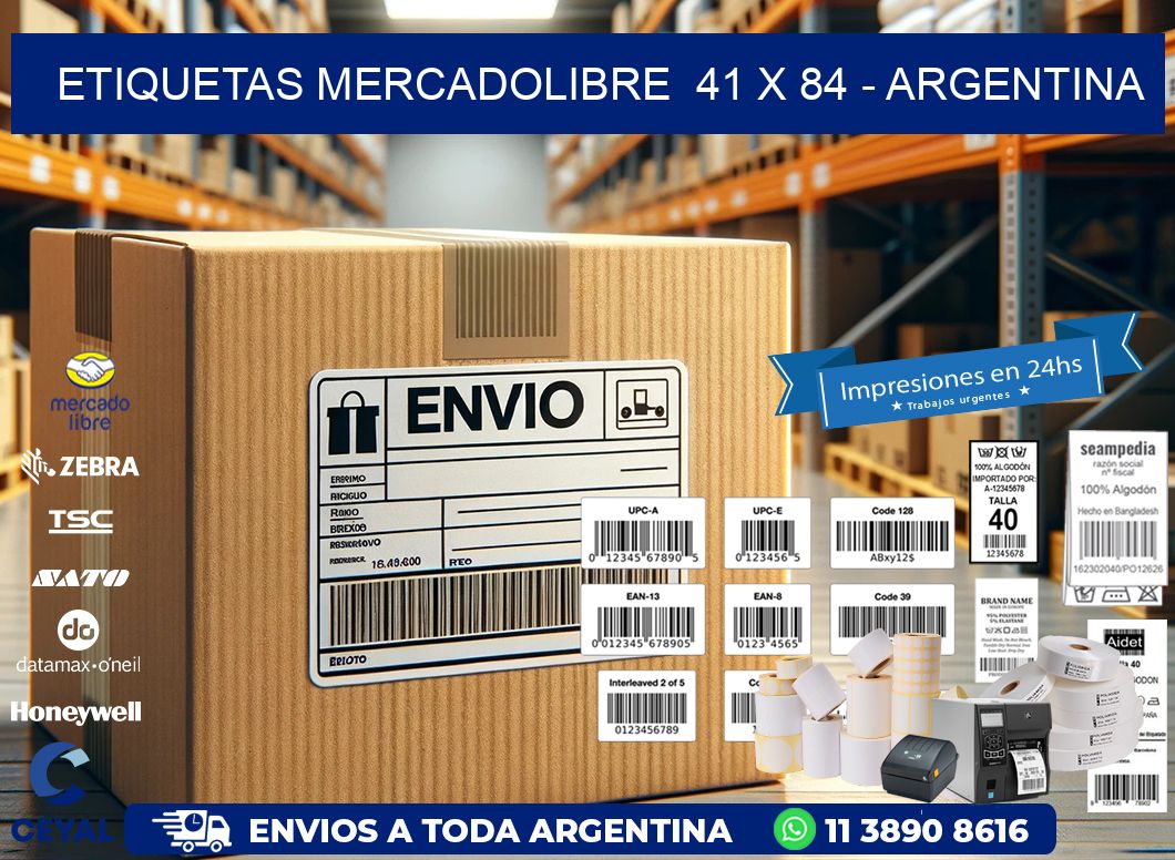 ETIQUETAS MERCADOLIBRE  41 x 84 – ARGENTINA