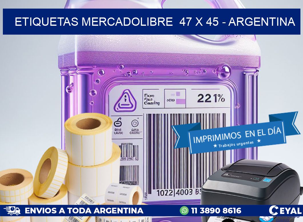 ETIQUETAS MERCADOLIBRE  47 x 45 - ARGENTINA