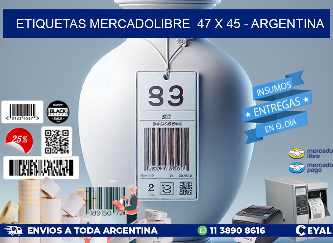 ETIQUETAS MERCADOLIBRE  47 x 45 - ARGENTINA