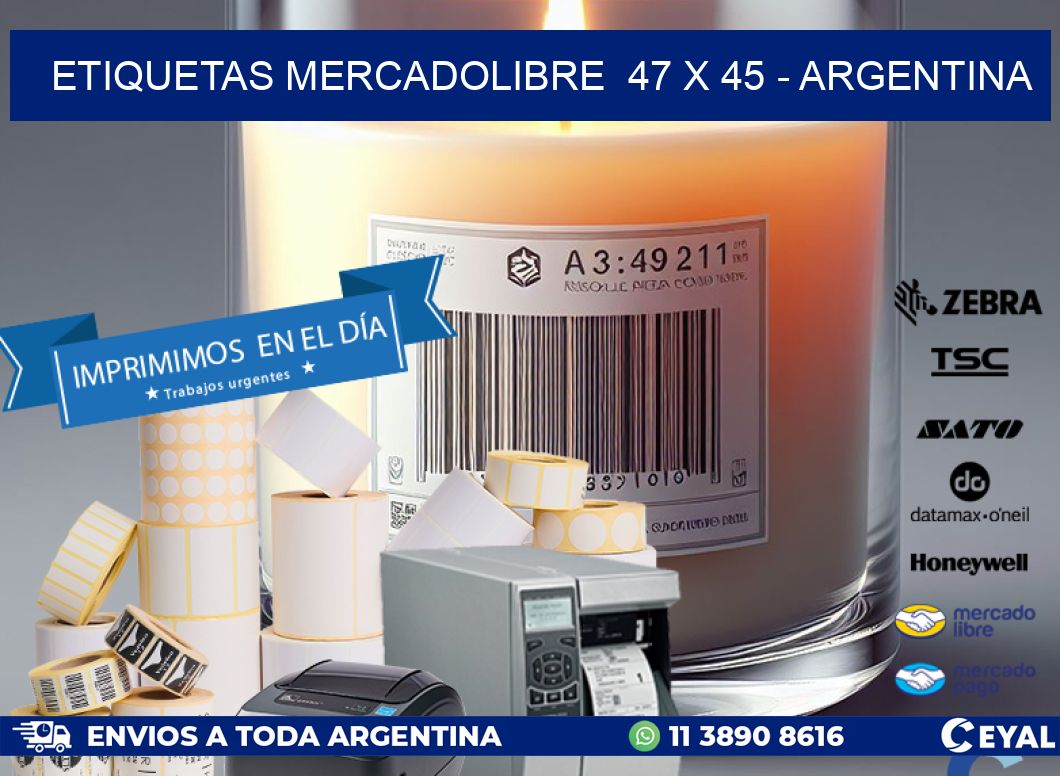 ETIQUETAS MERCADOLIBRE  47 x 45 - ARGENTINA