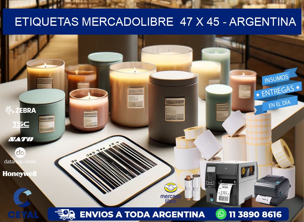 ETIQUETAS MERCADOLIBRE  47 x 45 - ARGENTINA