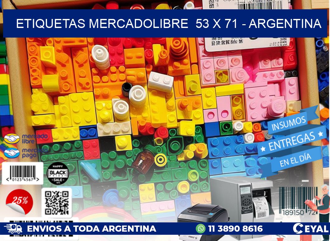 ETIQUETAS MERCADOLIBRE  53 x 71 - ARGENTINA