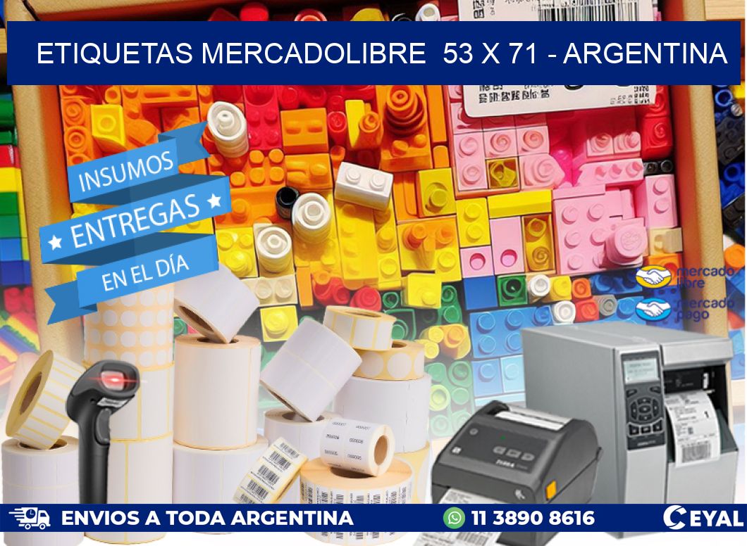 ETIQUETAS MERCADOLIBRE  53 x 71 - ARGENTINA