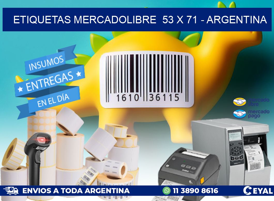 ETIQUETAS MERCADOLIBRE  53 x 71 - ARGENTINA