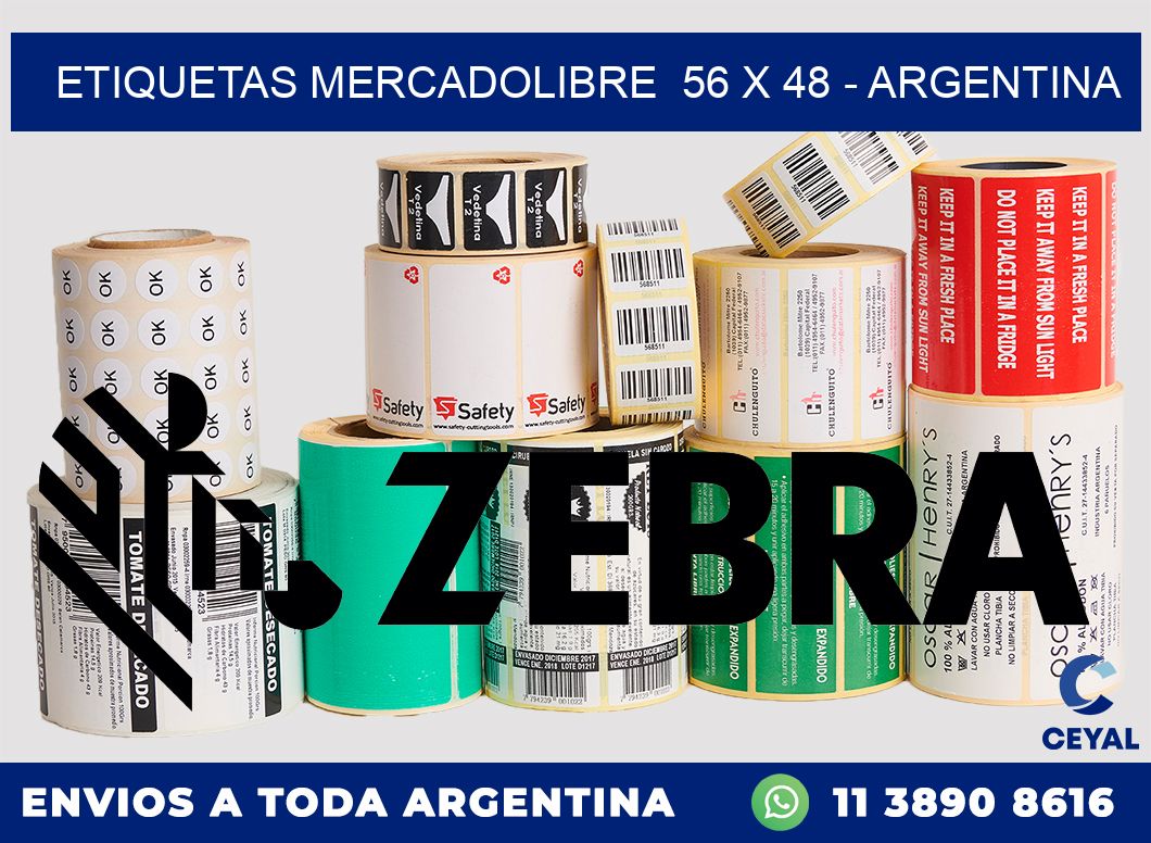 ETIQUETAS MERCADOLIBRE  56 x 48 – ARGENTINA