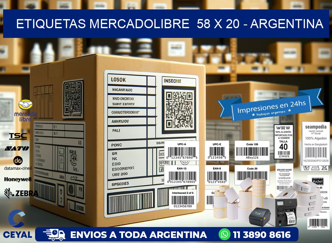 ETIQUETAS MERCADOLIBRE  58 x 20 – ARGENTINA