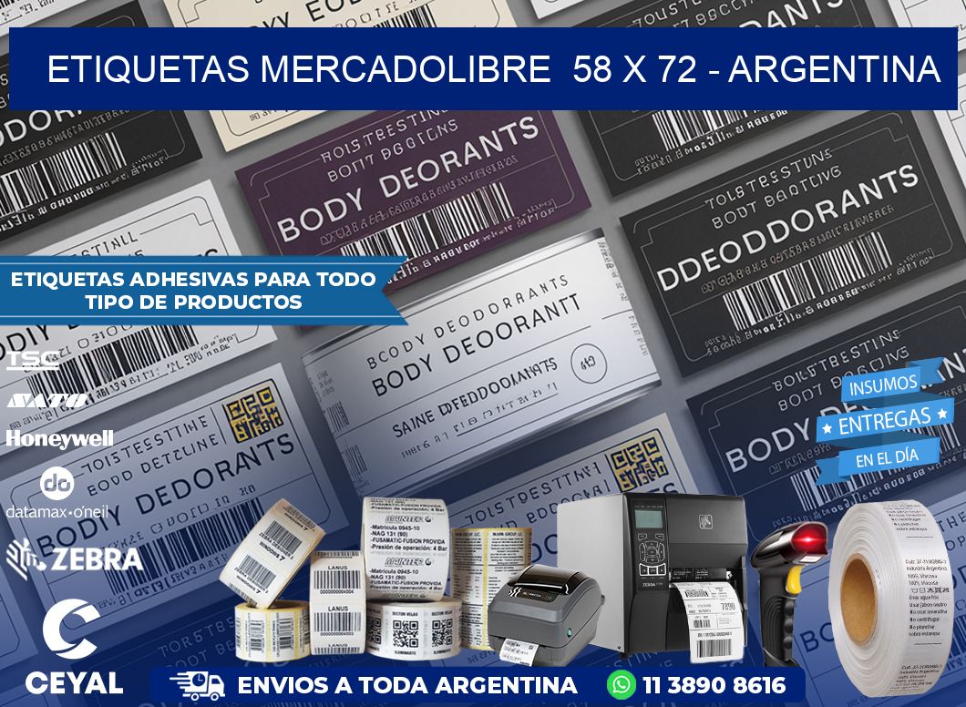 ETIQUETAS MERCADOLIBRE  58 x 72 – ARGENTINA