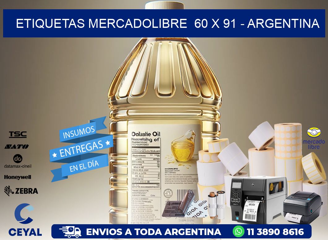 ETIQUETAS MERCADOLIBRE  60 x 91 - ARGENTINA