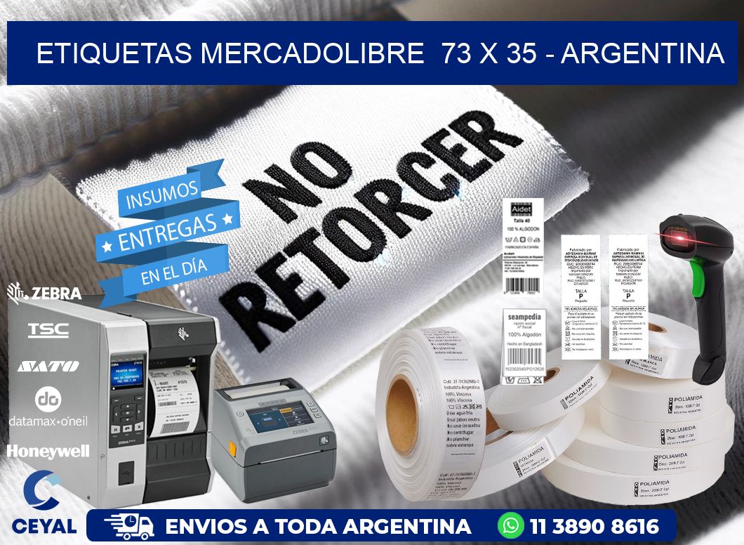 ETIQUETAS MERCADOLIBRE  73 x 35 - ARGENTINA