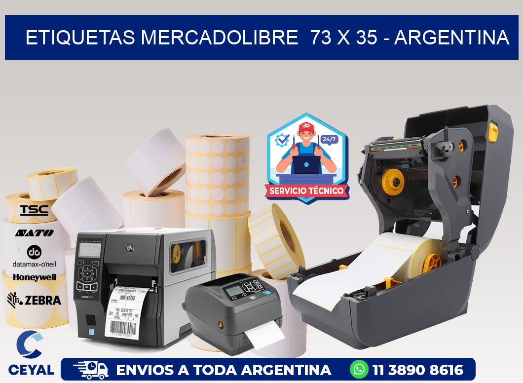 ETIQUETAS MERCADOLIBRE  73 x 35 - ARGENTINA