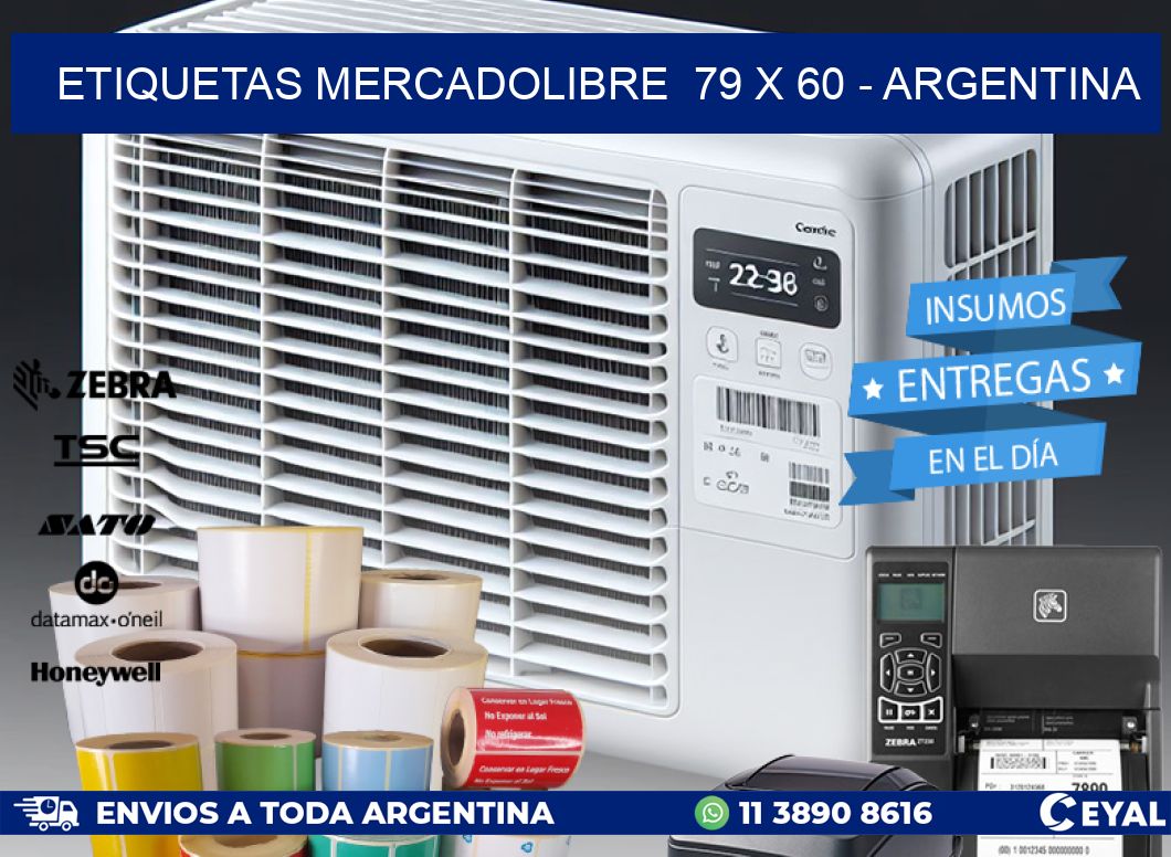 ETIQUETAS MERCADOLIBRE  79 x 60 - ARGENTINA