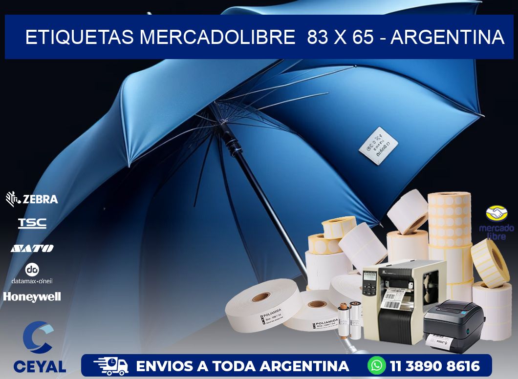 ETIQUETAS MERCADOLIBRE  83 x 65 - ARGENTINA