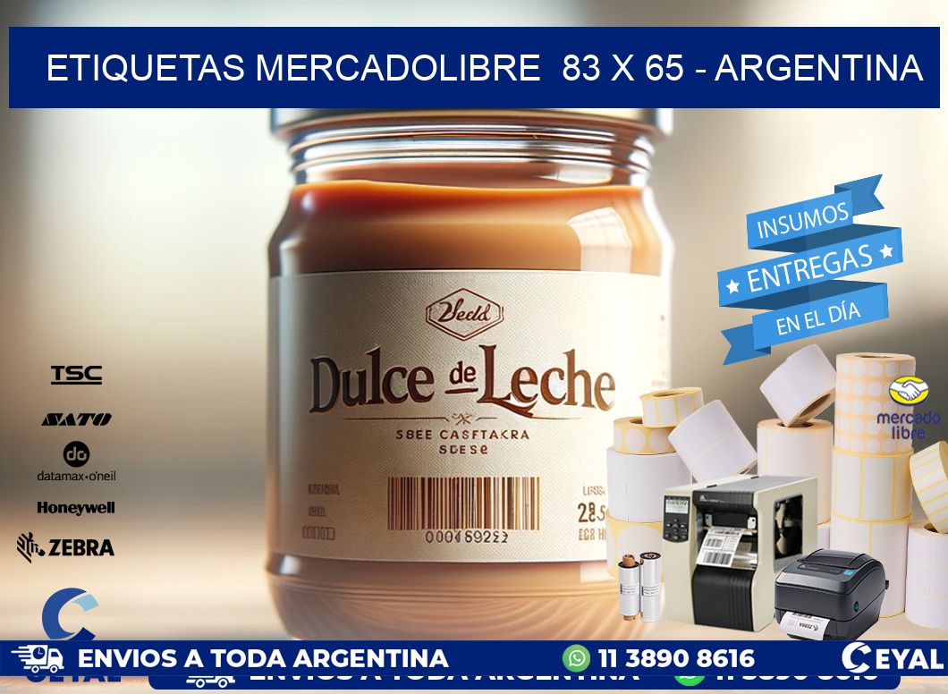 ETIQUETAS MERCADOLIBRE  83 x 65 - ARGENTINA