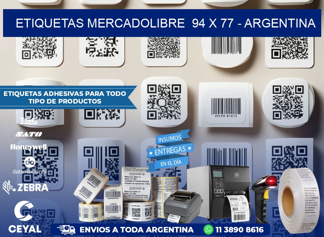 ETIQUETAS MERCADOLIBRE  94 x 77 – ARGENTINA