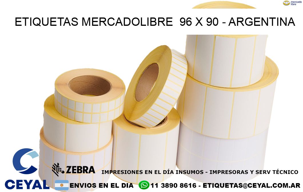 ETIQUETAS MERCADOLIBRE  96 x 90 - ARGENTINA