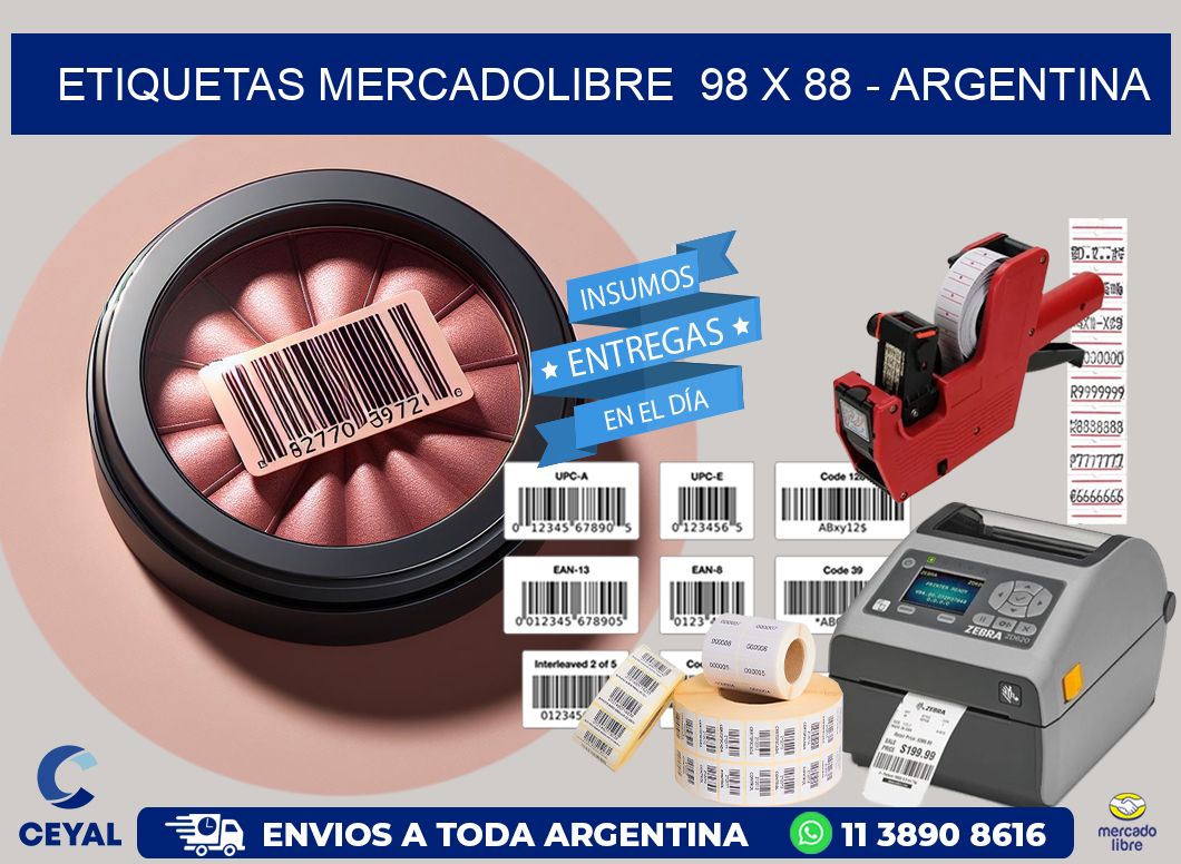 ETIQUETAS MERCADOLIBRE  98 x 88 - ARGENTINA