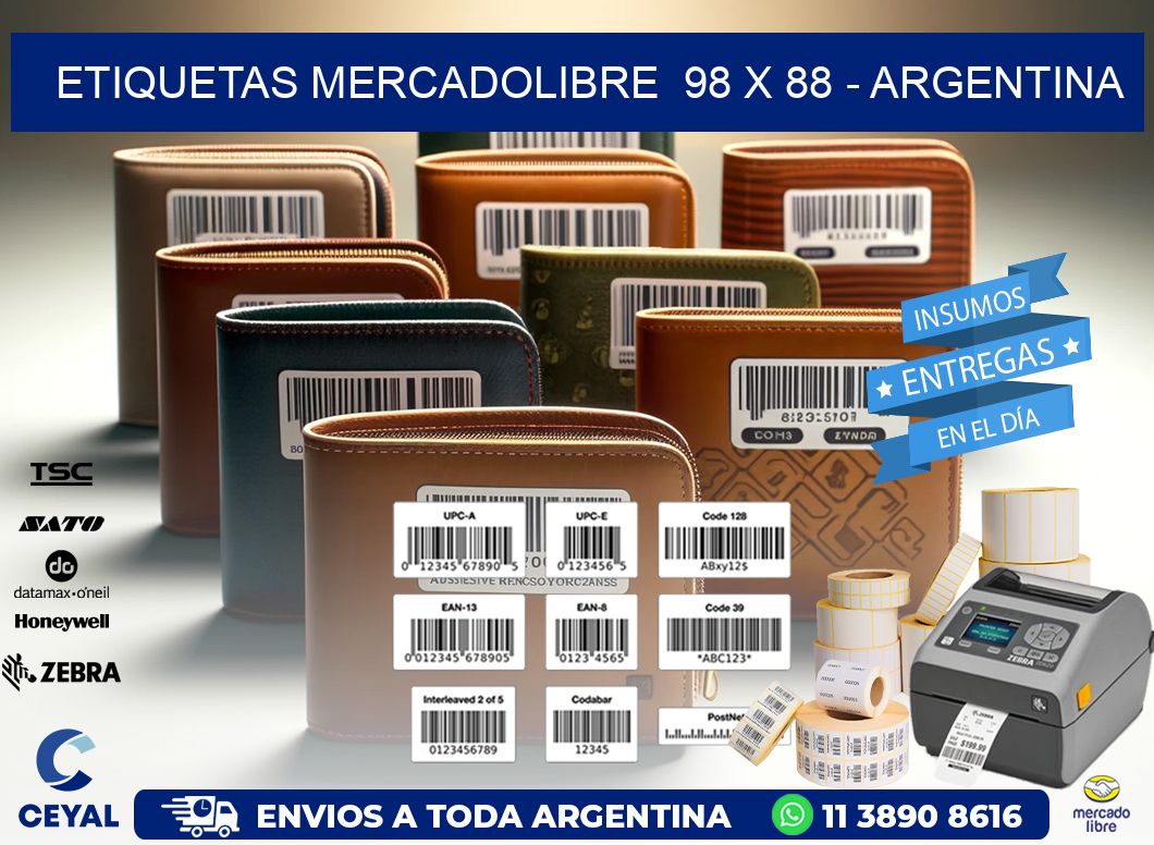 ETIQUETAS MERCADOLIBRE  98 x 88 - ARGENTINA