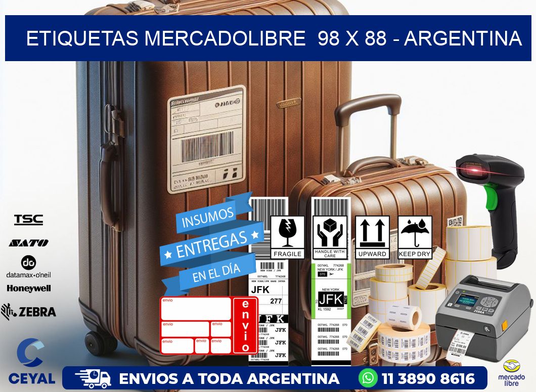 ETIQUETAS MERCADOLIBRE  98 x 88 - ARGENTINA