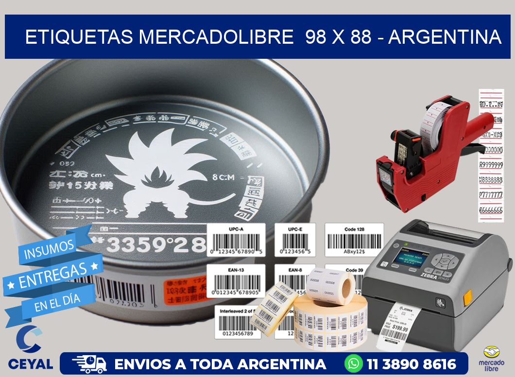 ETIQUETAS MERCADOLIBRE  98 x 88 – ARGENTINA