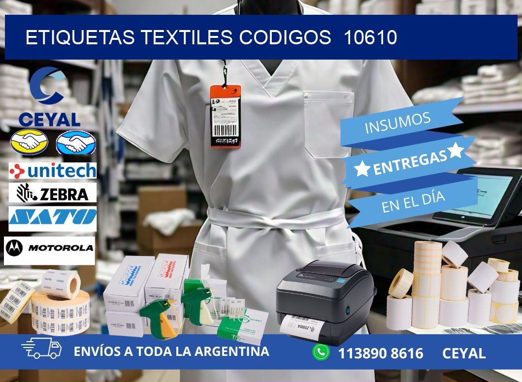 ETIQUETAS TEXTILES CODIGOS  10610