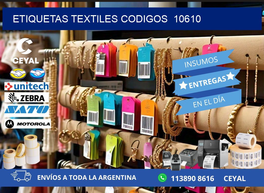 ETIQUETAS TEXTILES CODIGOS  10610