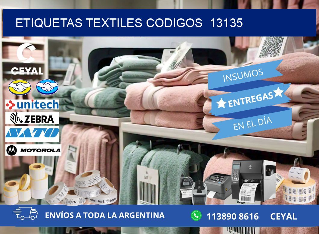 ETIQUETAS TEXTILES CODIGOS  13135