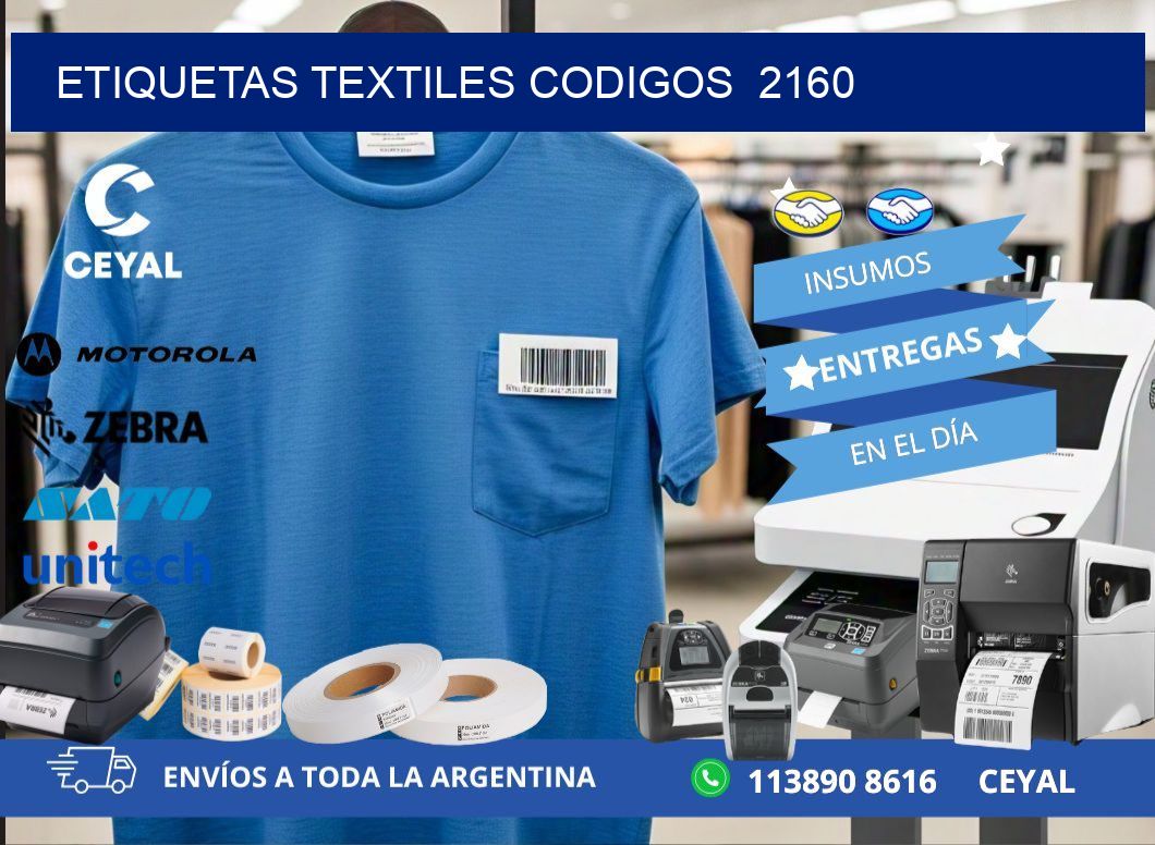 ETIQUETAS TEXTILES CODIGOS  2160