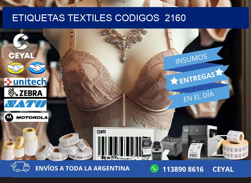 ETIQUETAS TEXTILES CODIGOS  2160