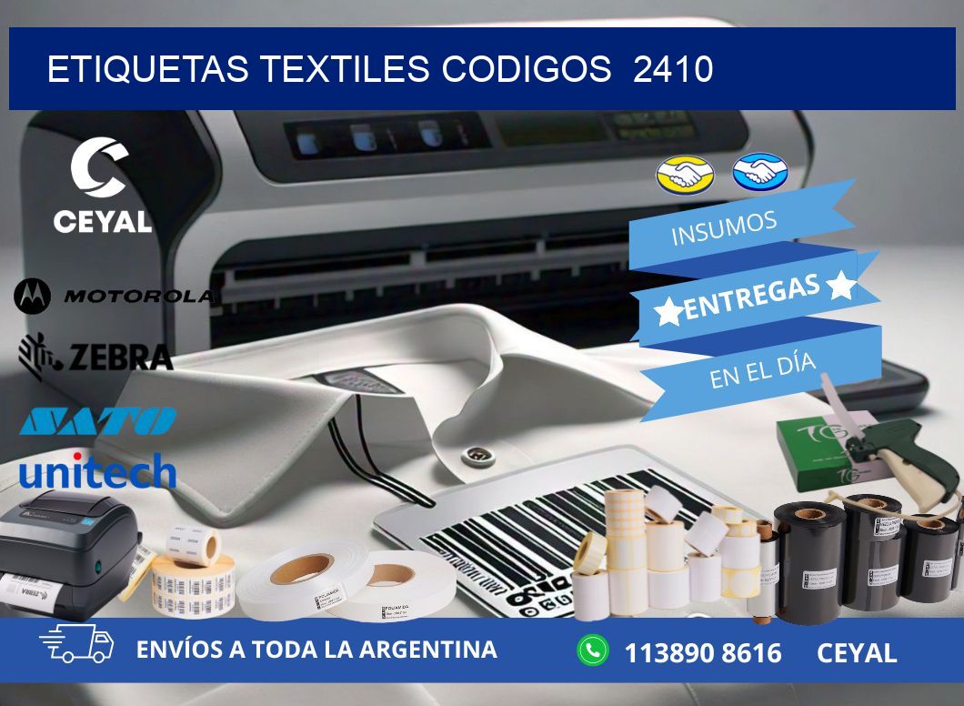 ETIQUETAS TEXTILES CODIGOS  2410