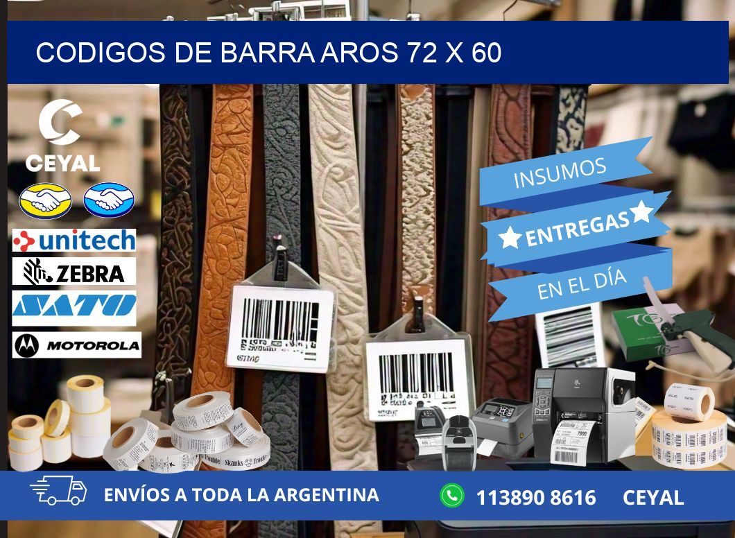 CODIGOS DE BARRA AROS 72 x 60