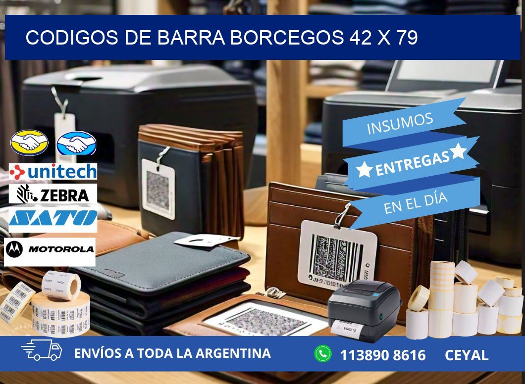 CODIGOS DE BARRA BORCEGOS 42 x 79