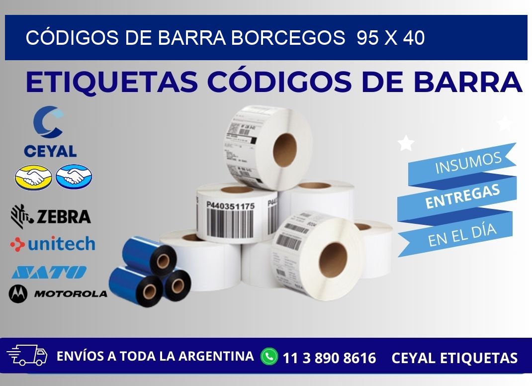 CÓDIGOS DE BARRA BORCEGOS  95 x 40