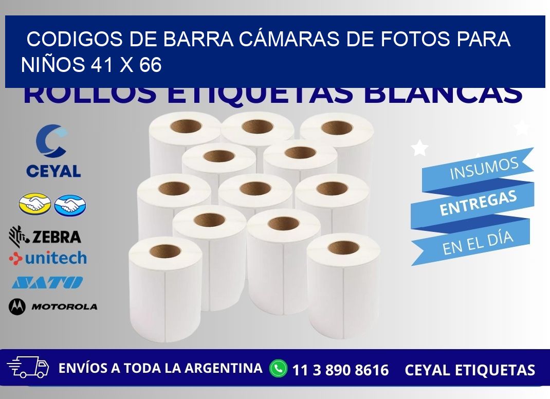 CODIGOS DE BARRA CÁMARAS DE FOTOS PARA NIÑOS 41 x 66