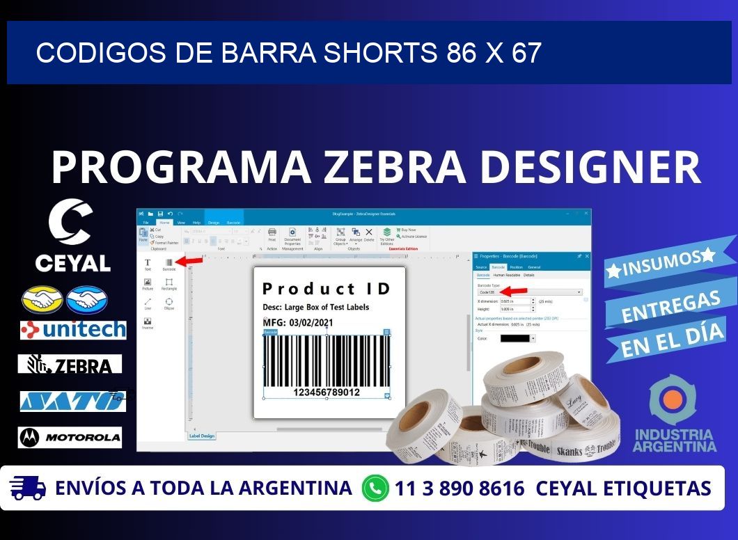 CODIGOS DE BARRA SHORTS 86 x 67