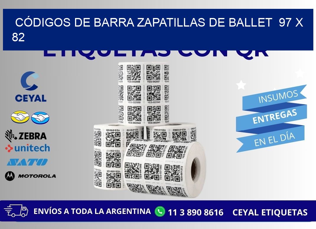 CÓDIGOS DE BARRA ZAPATILLAS DE BALLET  97 x 82