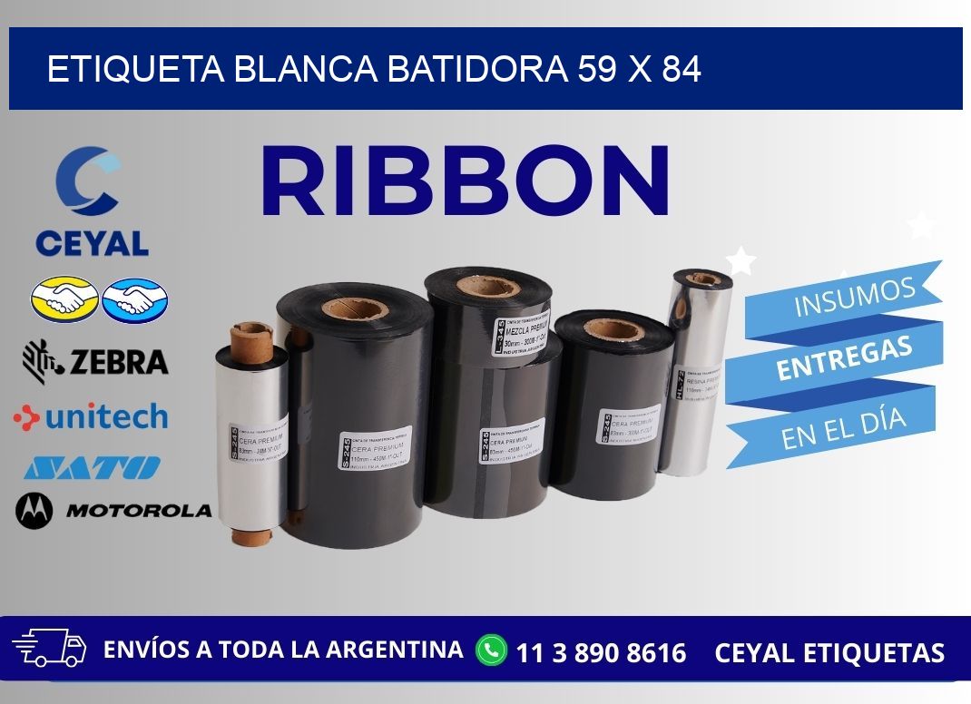 ETIQUETA BLANCA BATIDORA 59 x 84