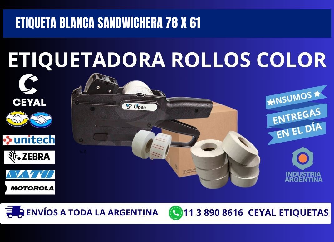 ETIQUETA BLANCA SANDWICHERA 78 x 61