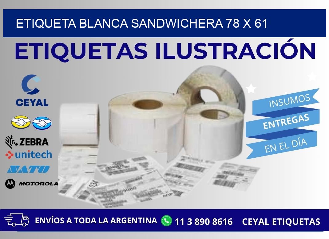 ETIQUETA BLANCA SANDWICHERA 78 x 61