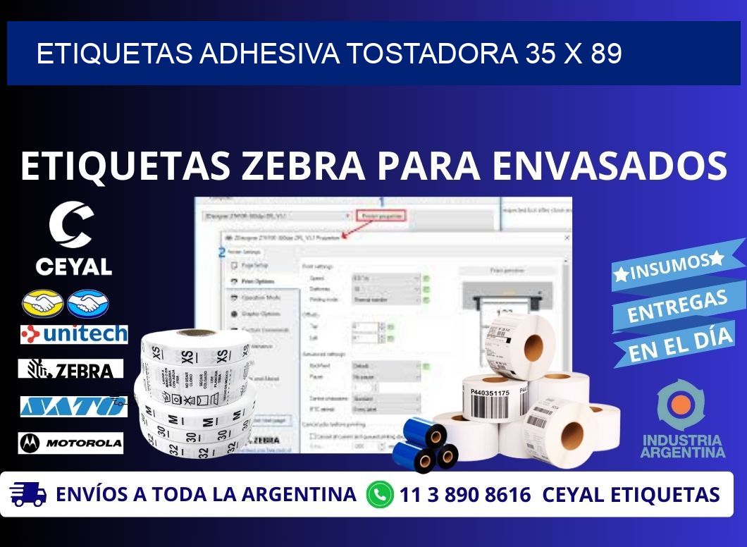 ETIQUETAS ADHESIVA TOSTADORA 35 x 89