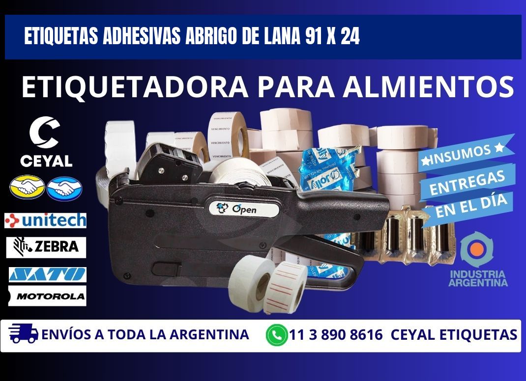 ETIQUETAS ADHESIVAS ABRIGO DE LANA 91 x 24