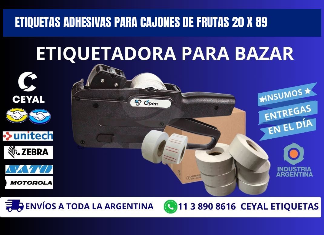 ETIQUETAS ADHESIVAS PARA CAJONES DE FRUTAS 20 x 89